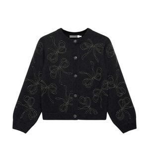 Mint Velvet Black Bow Detail Embellished Cardigan